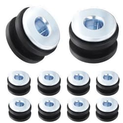 Amavoler Motorcycle M6 Rubber Grommets Bolt 10 pcs, Motorcycle Rubber + Steel Grommets Kit Replacement Accessories for Fairings Cowling (10)