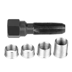 PerGar Cylinder Head Rethreaded Kit, Spark Plug Thread Repair Kit, 5Pcs Carbon Steel Spark Plug Re thread Tap Tools with Inserts for 14mm Sparking Plugs Repair