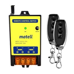 matell Wireless Remote Control Switch DC 12V/24V/48V/72V 30A Dry Contact Relay Switch for Light,Motorcycle,Lamps,Motor,Industrial and Security