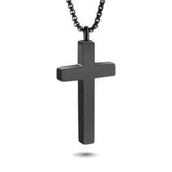 Dletay Cremation Necklace for Ashes Stainless Steel Cross Pendant Urn Necklace Memorial Keepsake Jewelry for Men Women
