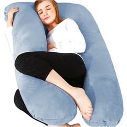 Chilling Home Pregnancy Pillows - U Shaped Maternity Pillow for Pregnant Women with Velvet Removable Cover - 55 inch Pregnancy Pillows for Sleeping - Body Pillows for Adults Full Support - Grey