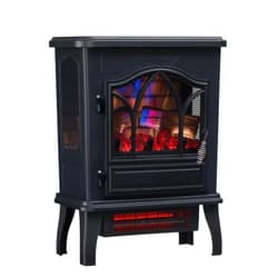 duraflame® 3D Infrared Quartz Electric Fireplace Stove Heater, Black