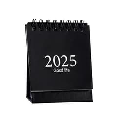 Aiffort Small Desk Calendar 2024-2025 New Year Mini Calendar Creative Desk Multi-function Timetable Plan Notebook Daily Schedules 4.09x2.99x2.24inchs(Black)