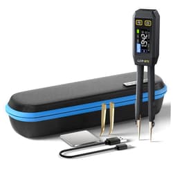 FNIRSI LCR-ST1 10KHz LCR Meter Tweezer, Mini Smart SMD Tester, ESR Meter, Multimeter, Capacitance Inductance Continuity Diode Tester, Auto Component Recognition Electronic Component Analyze