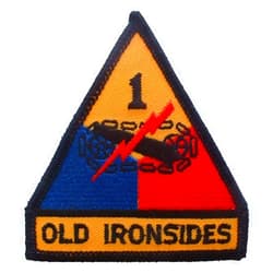 Artisan Owl United States Army 1st Armor Division Embroidered Patch, Full Color, with Iron-On Adhesive