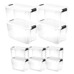 Sterilite 4 Pack 70 Qt & 6 Pack 30 Qt Clear Plastic Stackable Storage Bin with Lid