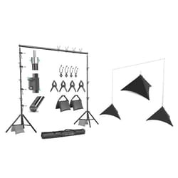 JS JULIUS STUDIO Julius Studio [Enhanced Heavy Duty] 10 x 10 ft. (W x H) Backdrop Stand Background Support System Accessory Kit / [2-Pack] Backdrop Stands Leg Cover, Leg Skirt Bundle