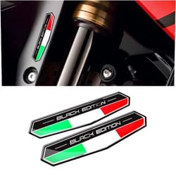 HOMTRU 3D PU Motorbike Sticker Italy Flag Sticker Italia Black Edition Decals Car Motorcycle Decals