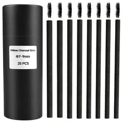MyLifeUNIT Vine Charcoal Sticks, Willow Sketch Charcoal Pencils for Drawing, Pack of 25 (7-9 MM Dia)