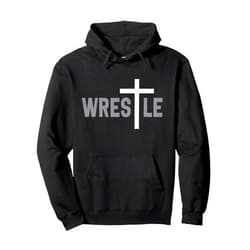 Jesus&Wrestling Wrestle Christian Wrestler Cross Pullover Hoodie