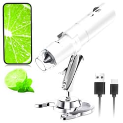 SKYBASIC Wireless Digital Microscope, Skybasic 50X-1000X Magnification WiFi Pocket Handheld Microscopes with Stand HD USB Microscope Camera Compatible with iPhone Android iPad Windows Mac Computer (White)