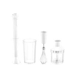 Alessi Plissé MDL10SW/US - Hand Blender with Measuring Jug, Whisk and Chopper in Thermoplastic Resin, US Plug ‍200W, White