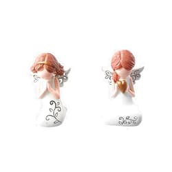 Vctitil 2pcs Resin Angel Statues Miniature Pray Cherub Adorable Cherubs Angel Figurines Ornaments Desktop Home Decor Crafts(3/4)