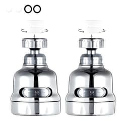 DASLAVA Faucet Sprayer Attachment, 360 Degree Rotating Faucet Aerator Accessories, 3 Mode Adjustable Kitchen Sink Tap Head Water Saving Extend Nozzle Chrome Plated,(Pack of 2)