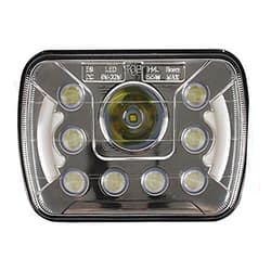 All Star Truck Parts Qty 1-5x7 7x6 inch 55W LED Headlight Assembly Hi/Lo Sealed Beam Replace H6014 / H6052 / H6054 Bulb Headlamp Fits Jeep Wrangler XJ YJ Sedans GMC Chevrolet Ford Truck Van