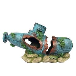 SLOCME Aquarium Submarine Ornaments Shipwreck Decorations - Resin Material Sunken Ship Decorations Eco-Friendly for Aquarium Environments Accessories