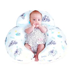 AMASKY Nursing Pillow for Breastfeeding, Breastfeeding Pillows for More Support for Mom and Baby, with Plus Size Ergonomic Design and Removable Cotton Cover, Blue