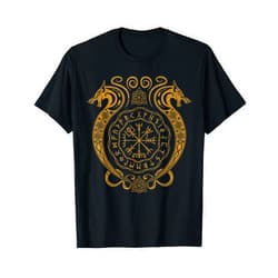 Norway Norwegian Scandinavian & Celtic Designs Retro Viking Runes Symbols Norse Compass Valhalla Mythology T-Shirt
