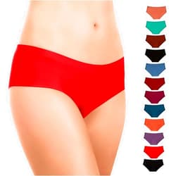 Alyce Ives Intimates Seamless Bikini Underwear for Women, 12 Pack No Show Panties, Laser Cut, Invisible under Yoga Pants