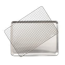 Nordic Ware - 43172AMZM Nordic Ware Half Sheet with Oven Safe Nonstick Grid, 2 Piece Set, Natural Natural 1 Pack Half Sheet with Grid