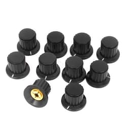 uxcell 10 Pcs 4 mm Shaft Insert Dia Potentiometer Control Rotary Knobs Black