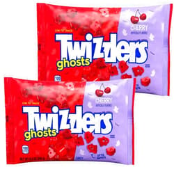 SWEETSIDE CANDY CO. Twizzler Ghosts Cherry Candy - Halloween Candy Cherry Licorice. 2 Pack