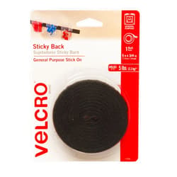 VELCRO Brand 5 Ft x 3/4 In | Black Tape Roll with Adhesive | Cut Strips to Length | Sticky Back Hook and Loop Fasteners | Perfect for Home, Office or Classroom