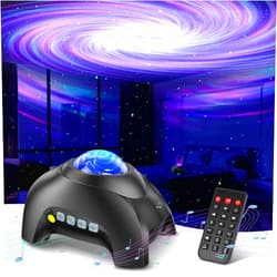 HODANS Northern Galaxy Light Aurora Projector with 33 Light Effects, Night Lights LED Star Projector for Bedroom Nebula Lamp, Remote Control, White Noises, Bluetooth Speaker for Parties (Jet Black)
