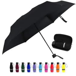 Yoobure Small Mini Umbrella with Case Light Compact Design Perfect for Travel Lightweight Portable Parasol Outdoor Sun&Rain Umbrellas