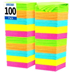 FIXSMITH Microfiber Cleaning Cloth, 100 Pack Shop Towels, Lint-Free Car Wash Towels, All-Purpose Absorbent Cleaning Rags for Housekeeping, Dust Cloth for Office, Mechanic, Automotive （12inx12in）