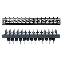 MGI SpeedWare Single Row Screw Terminal Junction Block 300V/20A, Through-Panel Barrier Strip 2-Pack (13 Screw)