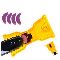 Minlend Chainsaw Sharpener with 4Pcs Whetstons, Chain Saw Blade Teeth Sharpener, Portable Bar Mounted Chainsaw Sharpener, Fast-Sharpening Stone Grinder Tools for 14/16/18/20 Inch One/Two Holes Chain Saw Bar