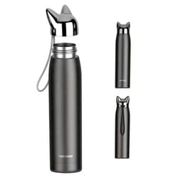 Jhua Cute Cat Water Bottle, Jhua Stainless Steel Insulated Water Bottles Vacuum Travel Coffee Mug for Kids Girls Women Leak-proof Cat Insulated Water Bottle, 320 ml/10.8 oz