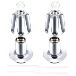 Enhon Bathtub and Shower 2 Handle Remodel Trim Kit Compatible with Pfister Verve Tub Shower, Shower Faucet Knob Replacement Include 1 Hot 1 Cold 2 Flanges (Polished Chrome)