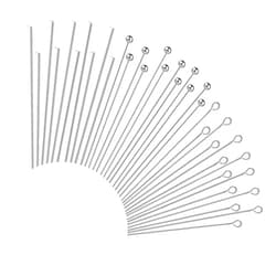 Bremorou 600 Pcs Head Pins for Jewelry Making Straight Head Eye Pins 3 Styles Stainless Steel Eye Pins Metal Wire Eyepins Beading Small Open Eye Head Pins for Craft Earring Bracelet Necklace Pendant Supplies
