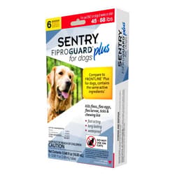 FIPROGUARD SENTRY Fiproguard Plus for Dogs, Flea and Tick Prevention for Dogs (45-88 Pounds), Includes 6 Month Supply of Topical Flea Treatments