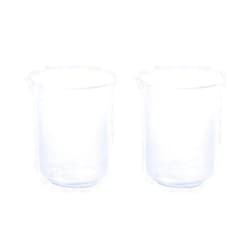 Bettomshin 2Pcs 300ml Metric Plastic Beakers, Lab Beakers Liquid Measuring Cups, Lab Measuring Graduated Multipurpose Mixing Transparent Cups for Lab, Milk, Juice