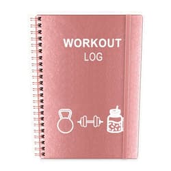 Nokingo Workout Journal - A5 Fitness Journal/Workout Log Book to Track Weight Loss, GYM Journal, Bodybuilding Progress-Daily Health/Wellness Tracker, Exercise Journal for Women, Pink PU Cover Fitness Planner