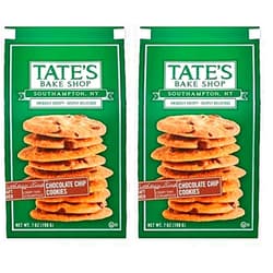 Tate's Bake Shop Cookies, Chocolate Chip, 7 Oz (Pack of 2)