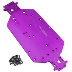 Hobbypark 04001 Metal Aluminum Chassis Plate for RC Electric 1/10 Redcat Volcano EPX Exceed Infinitive Rally Monster Truck Off Road Buggy Upgrade Parts (Purple)