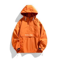 TYFRV Men's Spring and Autumn pullover jacket with casual patchwork hooded drawstring kangaroo pocket jacket