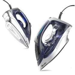 Sundu Steam Iron for Clothes with Rapid Heating Ceramic Coated Soleplate, 1700W with Precise Thermostat Dial, Self-Cleaning, Auto-Off, 10.14oz Water Tank for Home Clothes Ironing Use, Grey
