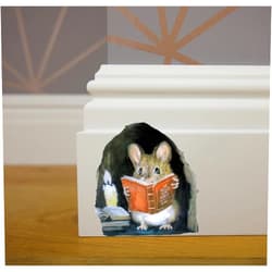Lumiere Tech 2 Stickers Mouse Reading Book in Wall 3D Sticker Decal Funny 2 Pack by Lumiere Tech