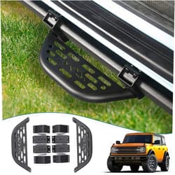 Fgo-togo Side Steps for Ford Bronco Accessories 2021 2022 2023 2 4 Door,Heavy Duty Running Boards Add On Side Steps Bars Hoop Step for Ford Bronco with Rock Rail (2PCS for Front/Rear Door)