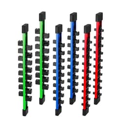 SWANLAKE GARDEN TOOLS 6-piece Socket Organizer Storage Set, 1/4-Inch, 3/8-Inch, 1/2-Inch Double Sided Aluminum Alloy Socket Holder Rail, Drive Socket Trays Holds 108 Sockets, 360° Swivel Clip Socket Holder Kit for Tool Box