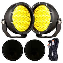 BIGLION.X 5Inch 160W Round Offroad Lights 18800LM LED Amber Fog Lights Yellow Driving Light Bar Off Road Spot Light Pods With Wiring Harness IP69K for Car Trucks SUV jeep