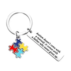 Gzrlyf Autism Mom Keychain Autism Awareness Gifts Autism doesn't Come with a Manual It Comes with a Mother who Never Gives Up