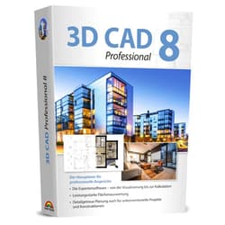 Markt + Technik Home design and 3D construction software compatible with Windows 11, 10, 8.1, 7 - Plan and design buildings from initial rough sketches to the finished blueprints - 3D CAD 8 Professional