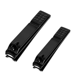 Aogeili Nail Clippers Set, Sharp Stainless Steel Fingernail Clipper & Toenail Clippers, Black Nail Cutter, Large and Small 2 Piece Set.