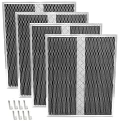 REEPLAR 4 Pack HPF30 Range Hood Non-Ducted Charcoal Filter Compatible with Broan Range Hood Filter S97020466 Type XC with Clips，14.6
